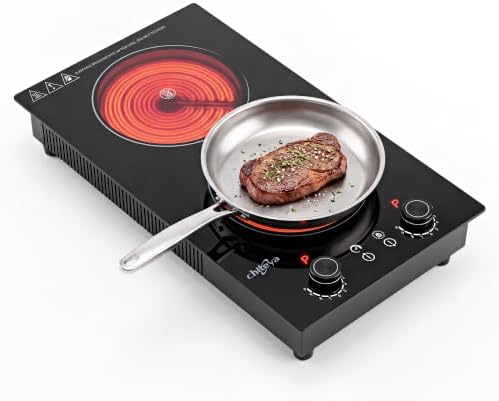 Double Burner Electric Cooktop, 120V 2400W Portable Infrared Hot Plate