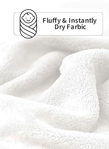 Image of Hooded Baby Towel - Premium Soft Bath Towel for Baby, Newborn,Infant - Ultra Absorbent,Natural Baby Stuff Towel, Soft Coral Velvet Coral Fleece Bath Towel for Boys and Girls (White Bear)