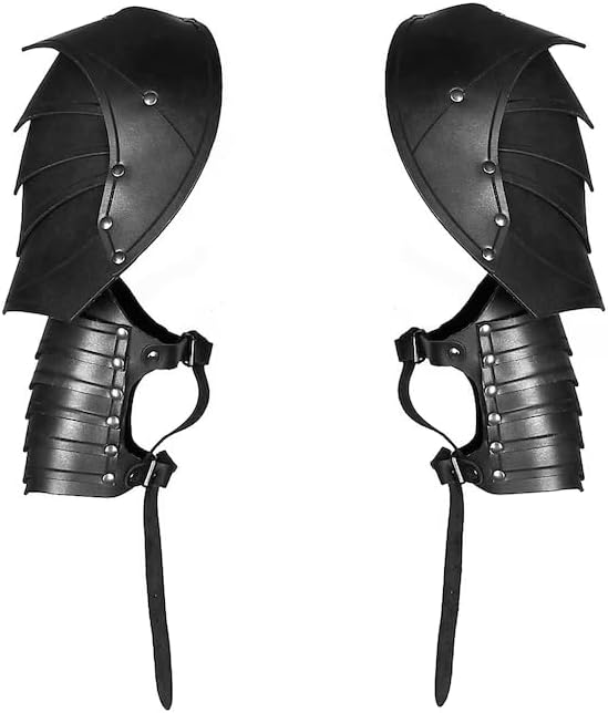 Leather Pauldrons Dragon Warrior LARP Viking Shoulder Guard Adult Fantasy Costume Ren Faire & Cosplay Parties