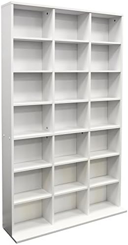 WATSONS PIGEON HOLE - 588 CD / 378 DVD Blu-ray Media Storage Unit - White