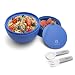 Bentgo Bowl (Blue) - Insulated, BPA-Free Lunch Container with Collapsible Utensils Set - Leakproof Bowl Holds Soups, Stews, Noodles, Hot Cereals & More On-the-Go