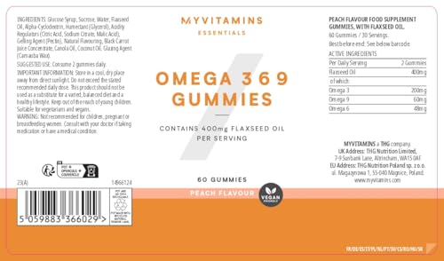Omega 3 6 9 Gummies - 60gummies - Peach - Image 5