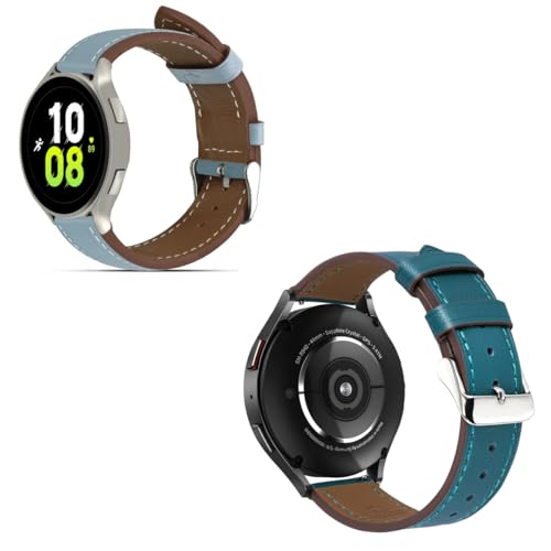 22mm Premium Italy Leather Watch Bands Compatible with Samsung Watch 3 45mm, Galaxy 46mm, Gear S3 Frontier, Quick Release Wear-resistant Leather Watch Straps Replacement Band for Women Men(Packof2)
