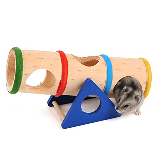 Hamster Wooden Seesaw Tunnel Toy Funny Gym Playground Exercise House ...