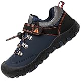 Kinder Schuhe für Jungen Freizeitschuhe Atmungsaktiv Flach Sportschuhe Mädchen Weich Hallenschuhe Flexibel Joggingschuhe rutschfeste Wanderschuhe, Blau 37