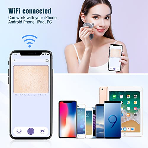 Blackhead Remover Pore Vacuum With Camera,Wifi Mini Visible Pimple Sucker Facial Cleaner Black Head Removal Tools,Pimple Acne Comedone Extractor With 4 Suction Heads #TOP5