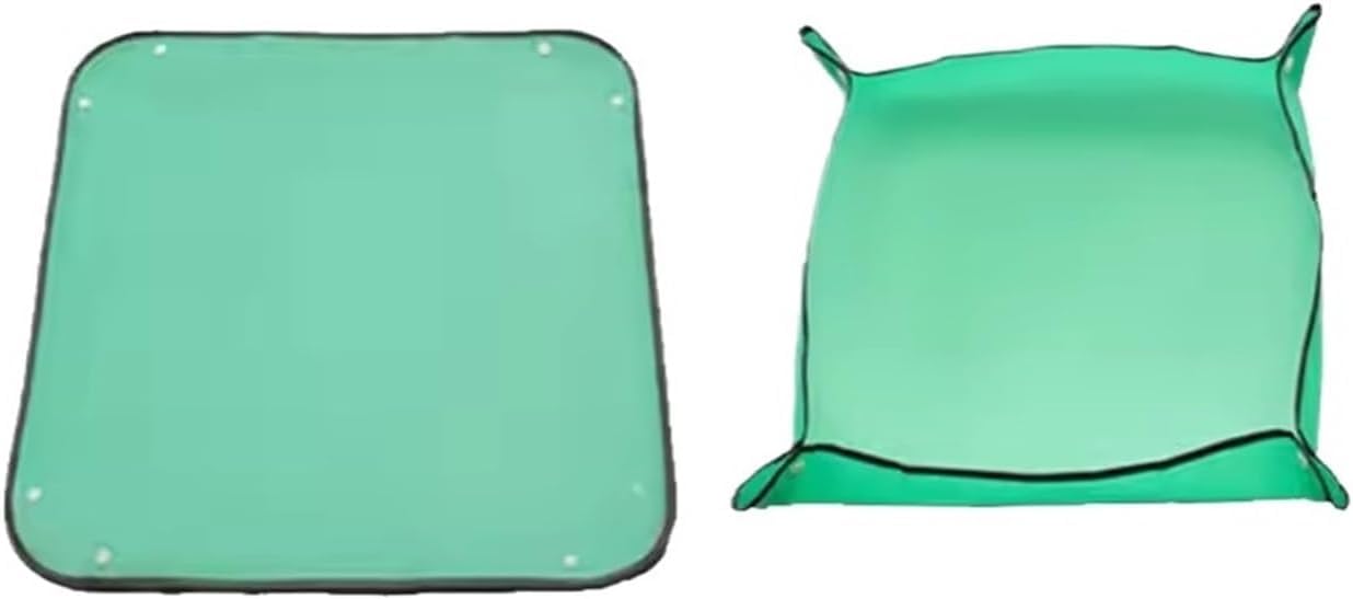 ESESE Foldable Plant Repotting Mat Garden Potting Pad Tray, Gardening PE Transplanting Waterproof Square Plants Washable Thicken Accessories For Indoor(50cmX50cm)