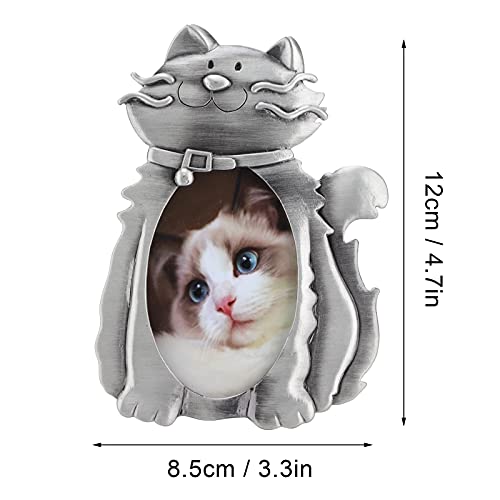 Atyhao Kat Fotolijst, Kat Patroon Metalen Foto Tafelblad Frame Huisdier Memorial Fotolijst voor Katten Kitten Display op Bureau - Afbeelding 7