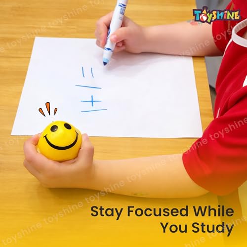 Image of Toyshine 12 Pcs Smiley Squeeze Balls for Kids and Adults, Fun Happy Face Stress Anxiety Relief Balls, Hand Therapy Sensory Fidget Toy, Classrooms, Game Prize, Party Favor Gift