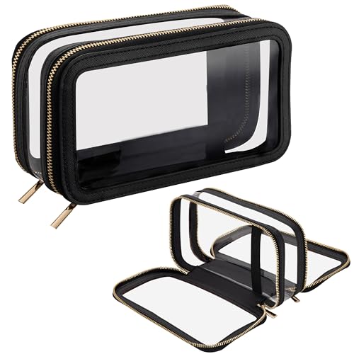 Image of HBselect Clear Makeup Organizer Bag For Women Portable Toiletry Cosmetic Purse Pouch Bag Perfect For Business Or Personal Travel Essentials