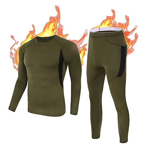 TACVASEN Thermounterwäsche Herren - Fleece Langarmshirt 92% Polyester 8% Elasthan