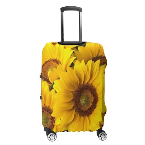 Travel Luggage Cover Elastic Suitcase Protector Anti-Scratch Washable Sunflowers Yellow Flowers Luggage Sleeve Tsa Approved Carry on Covers Baggage Cover Fits 18-32 Inch Luggages4