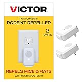 Victor M752PS 2 Units Pestchaser Rodent Repellent w/Nightlight & Extra Outlet