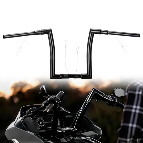 TIGERSGATE 12' Road Glide handlebar 1.5' Ape Hanger for 2024-Up Road Glide & 2023-Up FLTRXSE & 2024-Up ABS enabled Road Glide models (Except FLTRXSTSE), Black