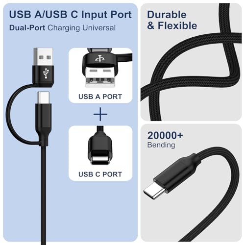 Cable de carga rápida inalámbrica con conector USB C y USB A para Watch 2