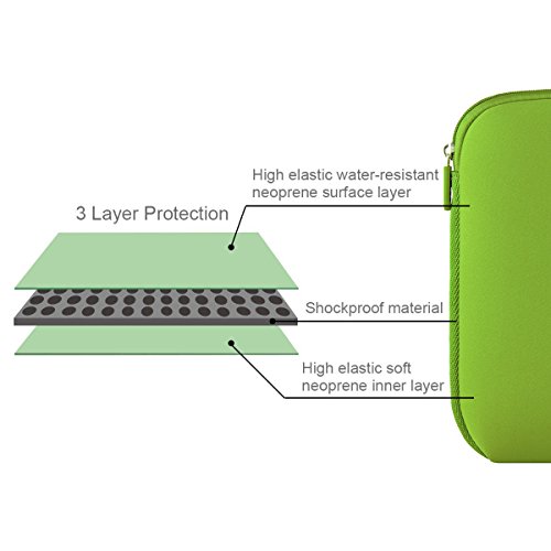 Image of Arvok 11 11.6 12 Inch Laptop Sleeve Case for MacBook Air 12, Water-Resistant Neoprene Notebook Computer Tablet Sleeve, Carrying Bag Cover for Chromebook /HP /Dell /Lenovo /Asus /Acer, Bamboo Green