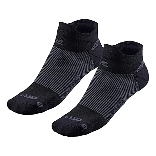 Road Runner Sports R-Gear OS1st Plantar Fasciitis No Show Socks for Men and Women, Black, S, (2 Pairs)