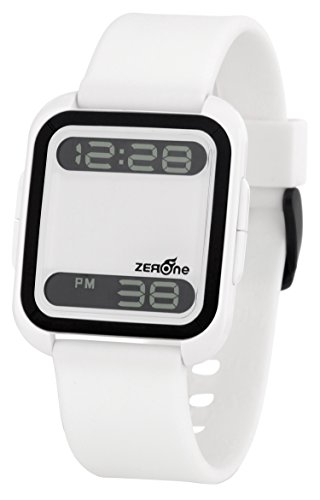 ZERONE Bsquared 2 Ultra Slim White & Black Aluminum Bezel Digital Watch