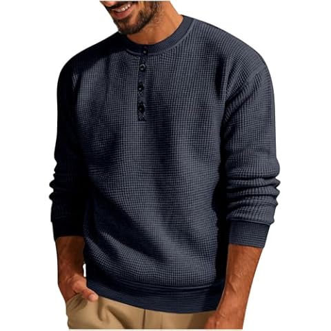 HAOLEI Men's Oversized Waffle Jumper Cover