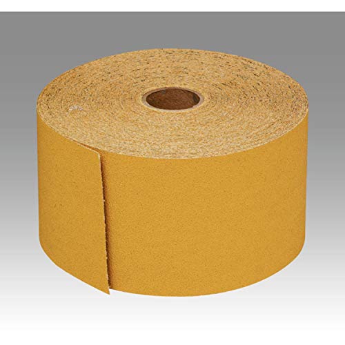3M Stikit Gold Paper Sheet Roll 216U - Adhesive Backed Sanding Discs - P120 Grit Aluminum Oxide - For Hand Sanding Pads - 2.75" x 30 Yards