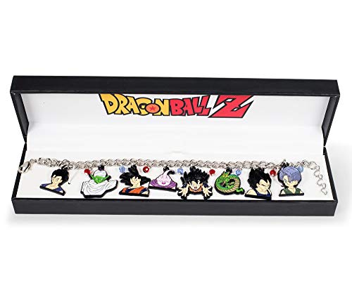 Toynk Dragon Ball Z Character 15-mm Silver-Toned Charm Bracelet | Includes 8 Unique Enamel Pendant Charms | Goku, Vegeta, Piccolo, And More | Fashionable Anime Manga Wrist Jewelry Accessories2