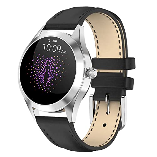 TQBLK Reloj inteligente para mujer, impermeable, monitoreo del sueño, reloj inteligente, pantalla redonda, podómetro, reloj de moda, para teléfonos Android (C) Cover