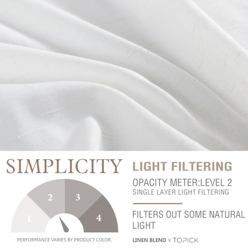 TOPICK Linen Blend Kitchen Curtains, 24 Inch Drop Small Cafe Curtains, Solid Pattern Light Filtering Short Curtain Tiers for Bathroom Sink Cupboard, Rod Pocket 2 Panels White - Cosy Home Interiors TOPICK Linen Blend Kitchen Curtains, 24 Inch Drop Small Cafe Curtains, Solid Pattern Light Filtering Short Curtain Tiers for Bathroom Sink Cupboard, Rod Pocket 2 Panels White - Image 5