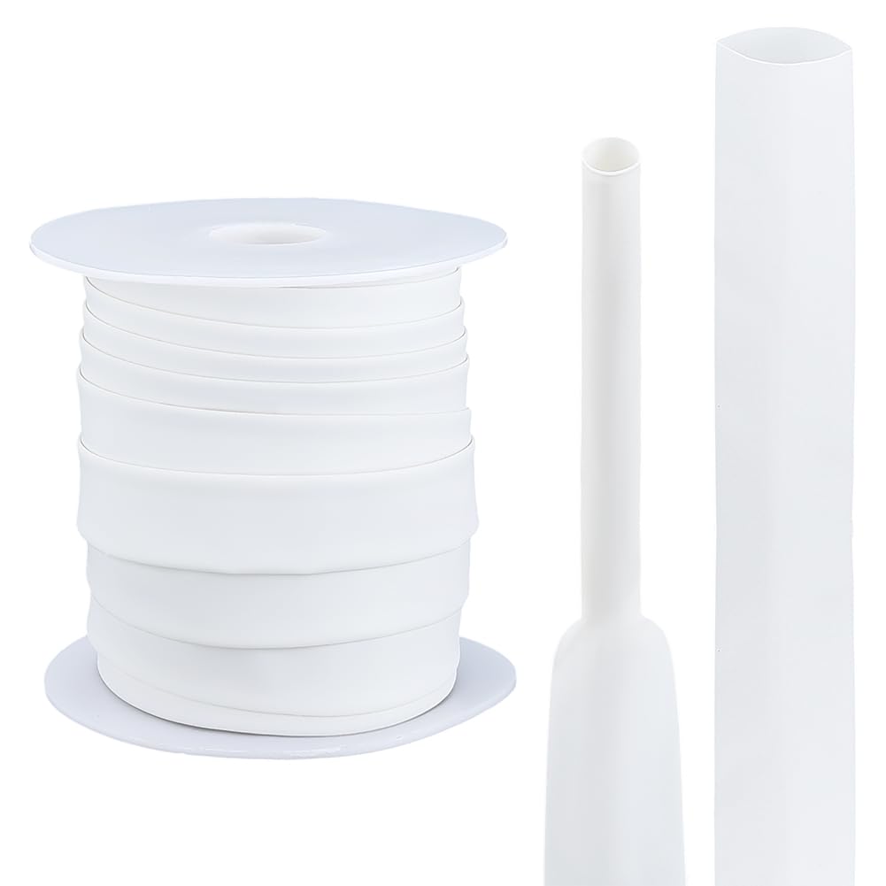 BENECREAT Tubo termorretráctil de 20 m, funda de aislamiento de alambre de polietileno, envoltura retráctil eléctrica de 17,5 mm de ancho para protección de cables y proyectos de bricolaje, color