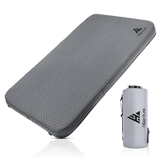 Hikenture Ultra Thick Self Inflating Camping Mattress 2 Person, Ultra Comfort 4 INCH Thick Double Sleeping Pad with 9.5 R-Value, Enlarge Foam Camping Pad, 4 Season Insulated Camping Mat for Tent, Car