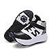 FFKL Rollschuhe, Kinder Erwachsene Zweirädrige Single Boy Automatische Stealth Gürtel Räder Mädchen Frühling Und Herbst Neue Schuhe, Black Double wheel-39