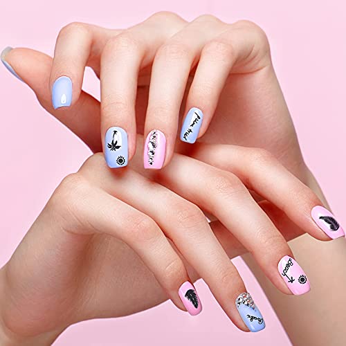 Ancirs 1000+ Pcs 3D Summer Palm Tree Nail Art Studs Stickers, Adhesive Tropical Surf Beach Palm Tree Nail Art Decals For Diy Nail Art Polish Manicure Decoration- 5 Sheets Green Fresh Cool Style & 5 Sheets Brown Sunset Style #TOP2