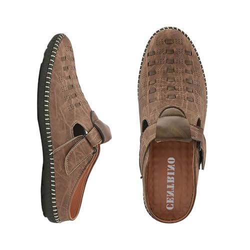 Image of Centrino Men's Fisherman Sandals | Sporty & Casual Summer Footwear | Adjustable Fit with soft cushion Padding | Closed-Toe Comfort & Durability (9285)