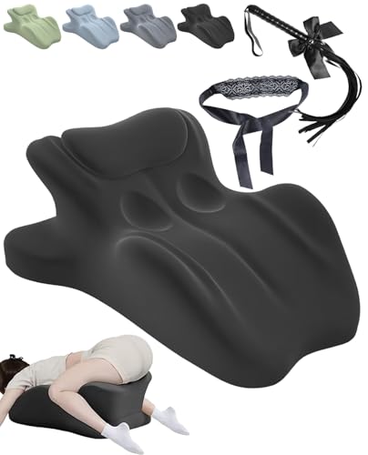 Couples Pillow for Intimacy, 27° Ergonomic Wedge, Black