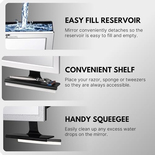 Toilettree Products TTP-01.AMZN1 Fogless Shower Mirror For Shaving With Squeegee - Anti-Fog Mirror thumb #3