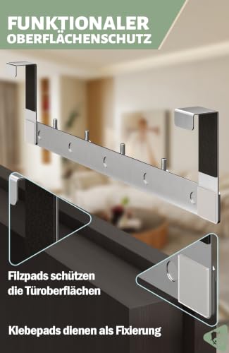 Menz Türgarderobe zum Einhängen - Silber – Ansicht 6