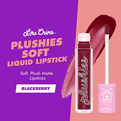 Lime Crime Plushies Soft Matte Lipstick, Blackberry (Sheer Blackberry) - Blackberry Candy Scent - Plush, Long Lasting & High Comfort For All-Day Wear - Talc-Free & Paraben-Free #TOP1