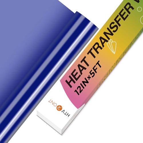 HTVRONT HTV Vinyl Rolls Heat Transfer Vinyl - 12" x 5ft Blue HTV Vinyl for Shirts, Iron on Vinyl for All Cutter Machine - Easy to Cut & Weed for Heat Vinyl Design (Royal Blue)