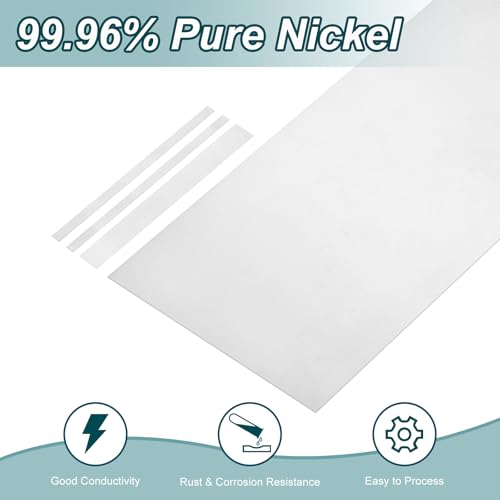 QUARKZMAN 100 Stücke Reine Nickelbleche 99 96% Reine Nickelplatte 0 006x0 24x2(0 15x6x50mm) Streifen Für Galvanisierung Wissenschaftliches Labor Industrie DIY Basteln