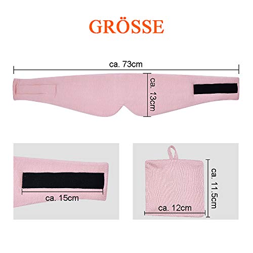 100% modal katoenen slaapmasker, premium oogmasker, groot slaapmasker, nachtmasker met verstelbare klittenbandsluiting, voor mannen en vrouwen, super zacht en comfortabel voor nachtslaap en reizen, roze - Image 5