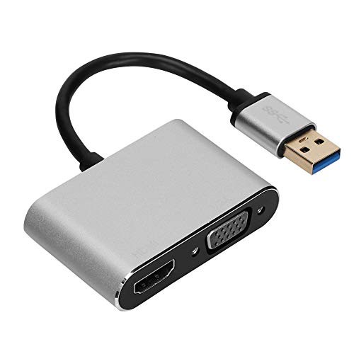Bewinner USB 3.0 to HDMI/VGA Adapter Cable 1920 1080 Converter Cable Support for Extension, Mirroring, Rotation and Screen Switching Modes