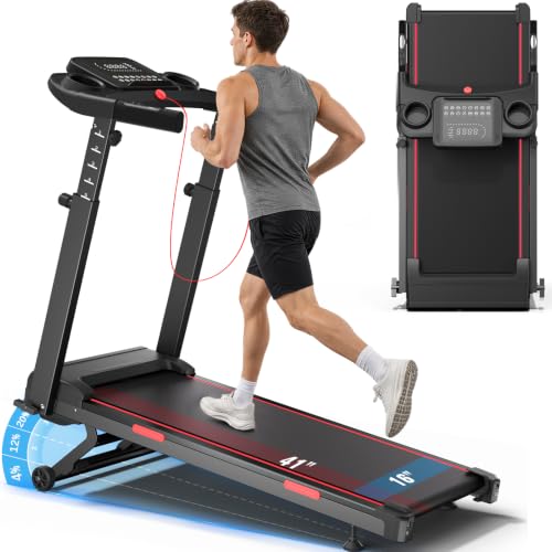 Image of Treadmills for Home with 20% Auto Incline - Wide Belt, 8.7MPH Max Speed, 450LBS Capacity, 3.5HP Adjustable Height Handle Bars