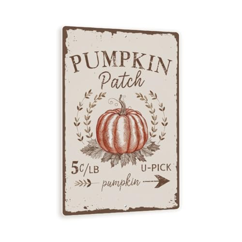 "Pumpkin Patch" Vintage Metal Sign – Rustic Farmhouse Fall Decor