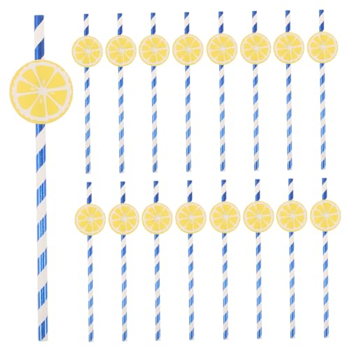Pitillos de papel azul Zerodeko 19.5 cm 50 piezas miniatura 1