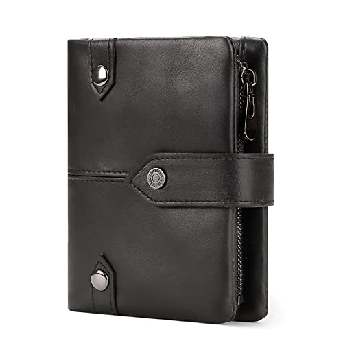 Portefeuille à deux volets en cuir de vache véritable de qualité supérieure