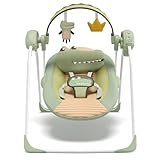 Baby Swings for Infants, Portable Baby Swing with Adaptable Speed, Music and Timer, Infant Swing for Babies 0-9 Months 6-20 lbs, Indoor/Outdoor Use