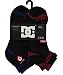 6 Pack Mens DC Shoes Black Quarter Crew Socks (Black)