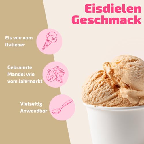 Gebrannte Mandeln Eispaste Variegatos Eis Desserts Pralinen Zum Verfeinern von lecker Eis Getränke Kuchen Kekse Tortencremes Eiscremes Inhalt 250 g – Bild 3