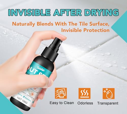Grout Sealer, 7oz/200g Waterproof Grout Sealant Spray with Squeeze Tip, 100% Safe Grouts Repair Kit for Shower, Bathroom, Floors, Clear Tile Sealer Protector for Ceramic, Marble, Granite & Stone - Thumbnail 3