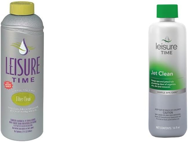 Leisure Time Spa Cleaning Bundle with Filter Cleaner for Hot Tubs, 1-Pack and Jet Clean for Spas and Hot Tubs, 1-Pint