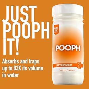 Pooph Litterizer – The litter box civilizer | Cat Litter Deodorizer | Absorbs Moisture & Odor | Cat Litter Scent Deodorizer | Non-Toxic, Eco-Friendly, Fragrance-Free | Safe for Pets and People | 16oz